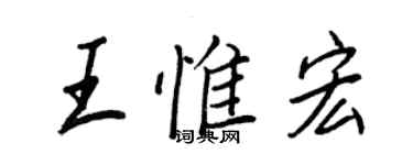 王正良王惟宏行书个性签名怎么写