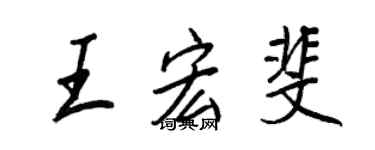 王正良王宏斐行书个性签名怎么写