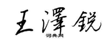 王正良王泽锐行书个性签名怎么写