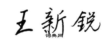 王正良王新锐行书个性签名怎么写