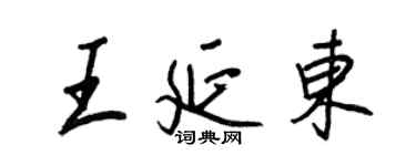 王正良王延东行书个性签名怎么写