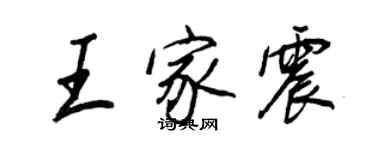 王正良王家震行书个性签名怎么写