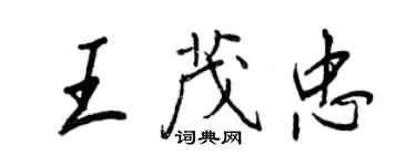 王正良王茂忠行书个性签名怎么写