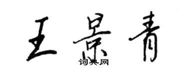 王正良王景青行书个性签名怎么写