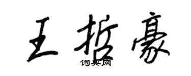 王正良王哲豪行书个性签名怎么写
