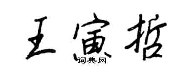 王正良王寅哲行书个性签名怎么写
