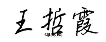 王正良王哲霞行书个性签名怎么写