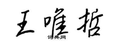 王正良王唯哲行书个性签名怎么写