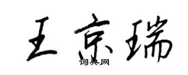 王正良王京瑞行书个性签名怎么写