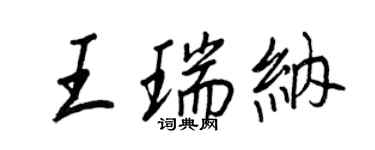 王正良王瑞纳行书个性签名怎么写