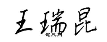 王正良王瑞昆行书个性签名怎么写