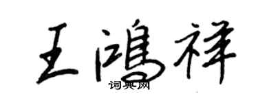 王正良王鸿祥行书个性签名怎么写