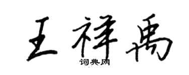 王正良王祥禹行书个性签名怎么写