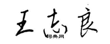 王正良王志良行书个性签名怎么写