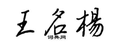 王正良王名杨行书个性签名怎么写