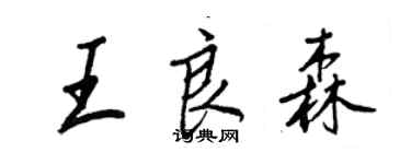 王正良王良森行书个性签名怎么写