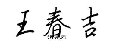 王正良王春吉行书个性签名怎么写