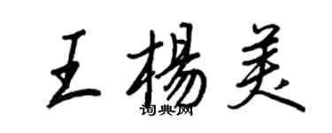 王正良王杨美行书个性签名怎么写
