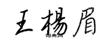 王正良王杨眉行书个性签名怎么写