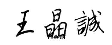 王正良王晶诚行书个性签名怎么写