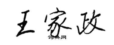 王正良王家政行书个性签名怎么写