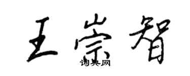 王正良王崇智行书个性签名怎么写