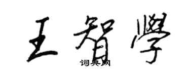 王正良王智学行书个性签名怎么写