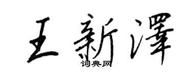 王正良王新泽行书个性签名怎么写