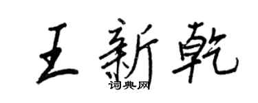 王正良王新乾行书个性签名怎么写
