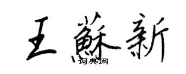 王正良王苏新行书个性签名怎么写