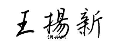 王正良王扬新行书个性签名怎么写