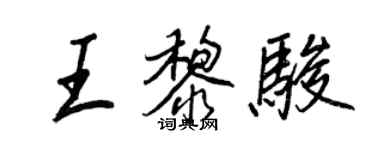 王正良王黎骏行书个性签名怎么写