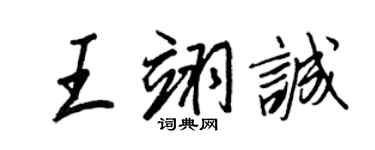 王正良王翊诚行书个性签名怎么写