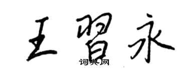 王正良王习永行书个性签名怎么写