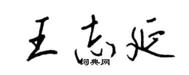 王正良王志延行书个性签名怎么写