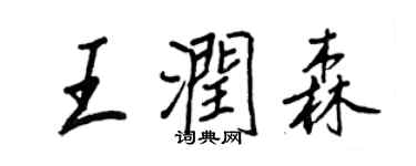 王正良王润森行书个性签名怎么写