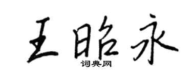 王正良王昭永行书个性签名怎么写
