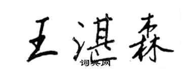 王正良王湛森行书个性签名怎么写