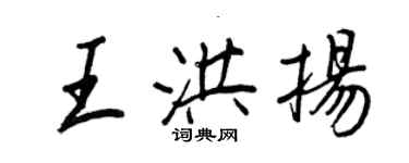 王正良王洪扬行书个性签名怎么写