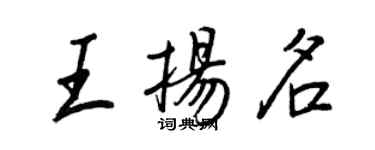 王正良王扬名行书个性签名怎么写