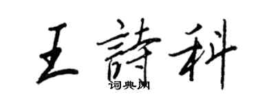 王正良王诗科行书个性签名怎么写