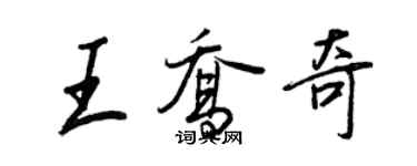 王正良王乔奇行书个性签名怎么写