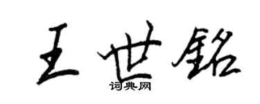 王正良王世铭行书个性签名怎么写