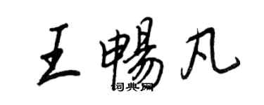 王正良王畅凡行书个性签名怎么写