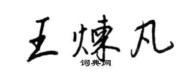 王正良王炼凡行书个性签名怎么写