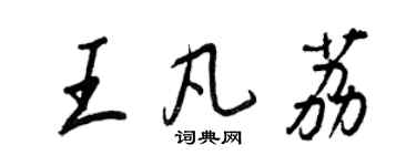王正良王凡荔行书个性签名怎么写