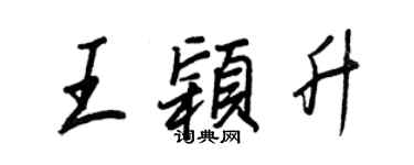 王正良王颖升行书个性签名怎么写