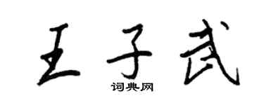 王正良王子武行书个性签名怎么写