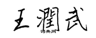 王正良王润武行书个性签名怎么写