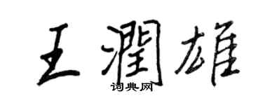 王正良王润雄行书个性签名怎么写